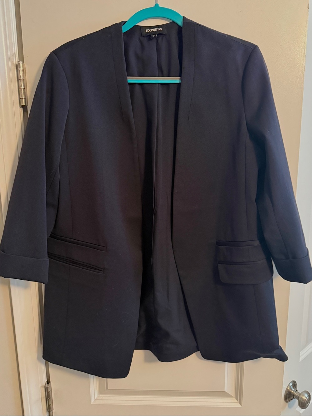 Express Women's Navy Open-Front Blazer Jacket